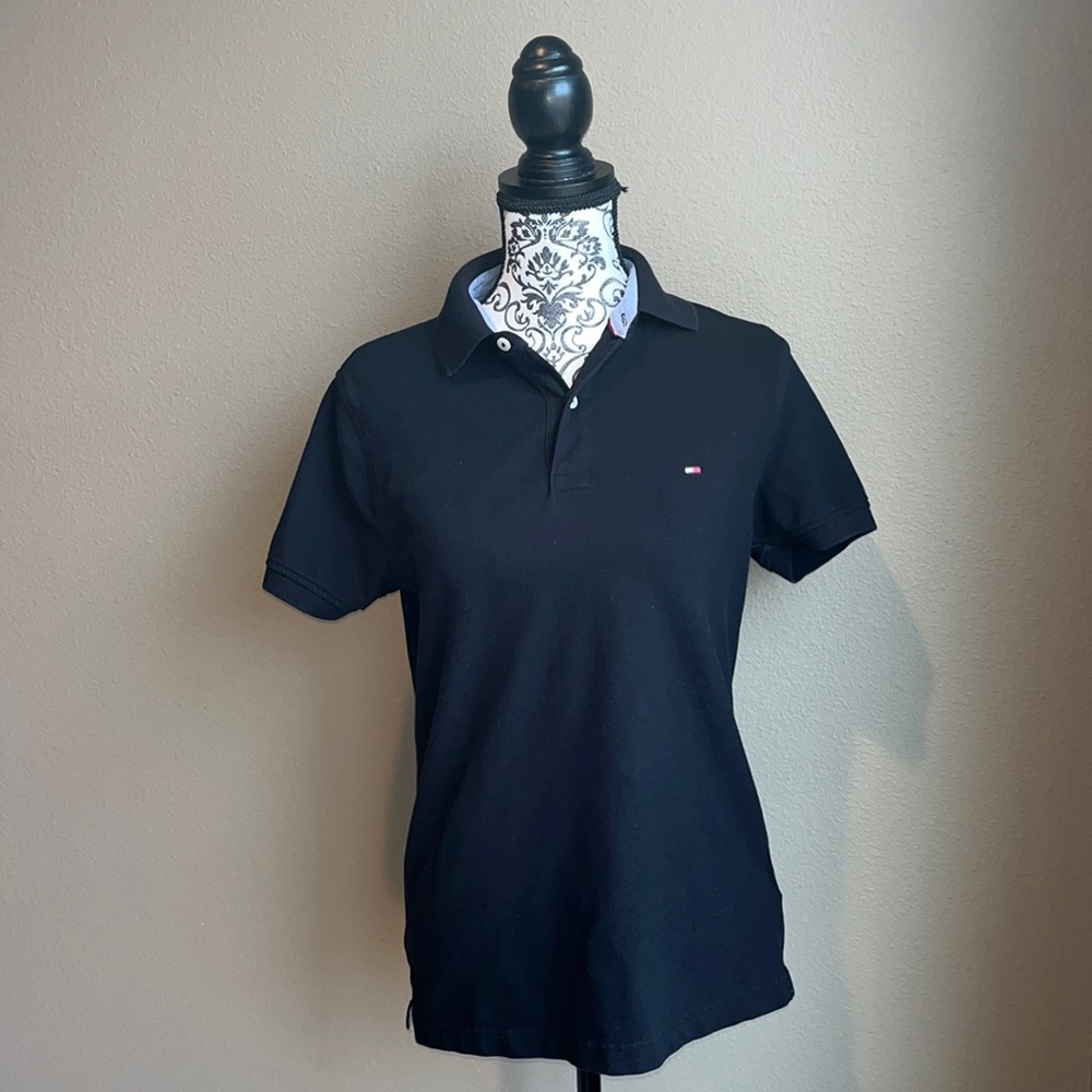 Tommy Hilfiger Slim Fit Black Short-Sleeve Polo